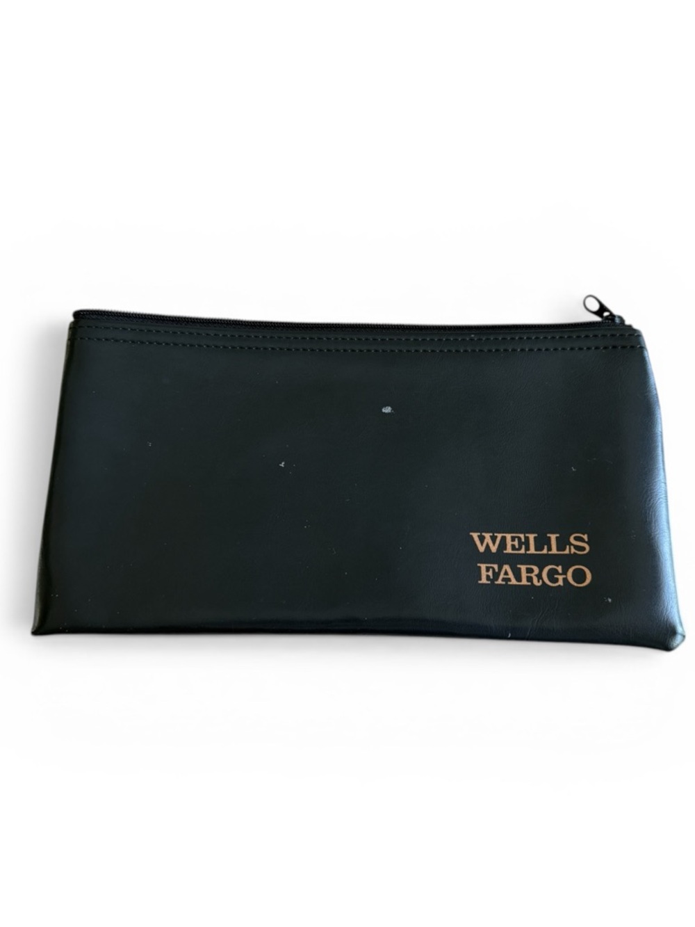 Vintage Wells Fargo Black and Gold Bank Bag